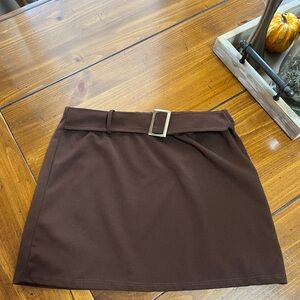 Rue21 Chocolate Belted Mini Skirt